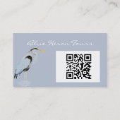 Aangepaste Zakelijke Grote Blauwe Reiger Vogel QR Visitekaartje (Achterkant)
