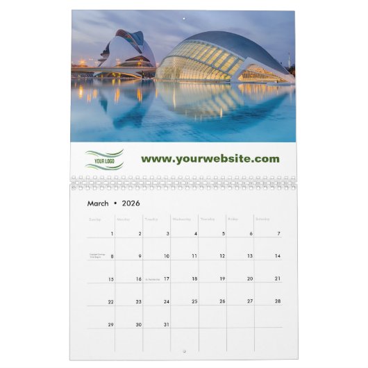 Aangepaste zakelijke kalender 2024 (Mar 2026)