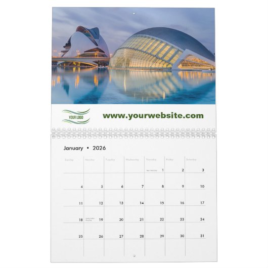 Aangepaste zakelijke kalender 2024 (Jan 2026)