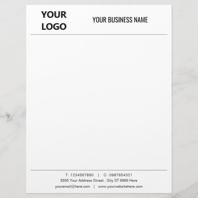 Aangepaste zakelijke Kantoor - Uw Logo Briefhoofd (Voorkant)