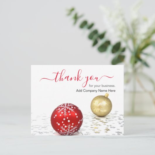 Aangepaste zakelijke kerst- dankbetuigingen briefkaart (Staand voorkant)