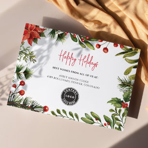 Aangepaste zakelijke kerstFeestdagen voor Logo Notitiekaartje