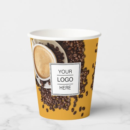 Aangepaste zakelijke koffie voor Logo Papieren Bekers (Voorkant)