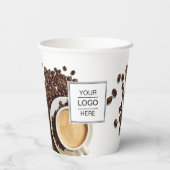 Aangepaste zakelijke koffie voor Logo Papieren Bekers (Achterkant)