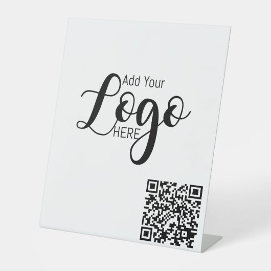 aangepaste zakelijke logo adverteren QR-code Reclamebord Met Voetstuk (Voorkant)