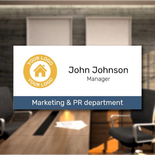 Aangepaste zakelijke Logo-afdelingstitel medewerke Naamplaatje