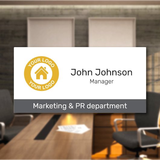 Aangepaste zakelijke Logo-afdelingstitel medewerke Naamplaatje