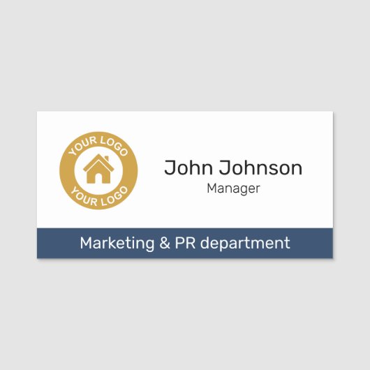 Aangepaste zakelijke Logo-afdelingstitel medewerke Naamplaatje (Voorkant)
