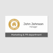 Aangepaste zakelijke Logo-afdelingstitel medewerke Naamplaatje (Voorkant)