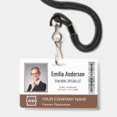 Aangepaste Zakelijke Logo Bar Code Werknemersfoto Badge (Voorzijde met lanyard)