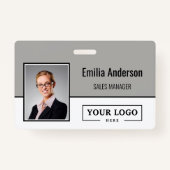 Aangepaste zakelijke Logo Barcode Werknemer Foto Badge (Voorkant)