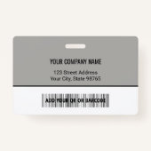 Aangepaste zakelijke Logo Barcode Werknemer Foto Badge (Achterkant)