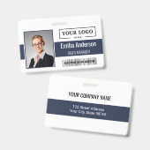 Aangepaste zakelijke Logo Barcode Werknemer Foto Badge (Front & Back)