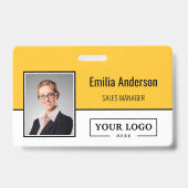 Aangepaste zakelijke Logo Barcode Werknemer Foto Badge (Front)