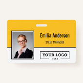 Aangepaste zakelijke Logo Barcode Werknemer Foto Badge (Voorkant)
