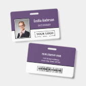 Aangepaste zakelijke Logo Barcode Werknemer Foto Badge (Front & Back)