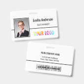 Aangepaste zakelijke Logo Barcode Werknemer Foto Badge (Front & Back)