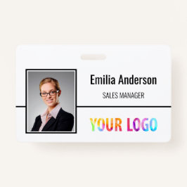 Aangepaste zakelijke Logo Barcode Werknemer Foto Badge