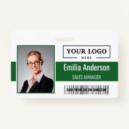 Aangepaste zakelijke Logo Barcode Werknemer Foto Badge