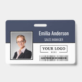 Aangepaste zakelijke Logo Barcode Werknemer Foto Badge (Front)