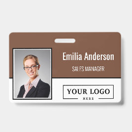 Aangepaste zakelijke Logo Barcode Werknemer Foto Badge