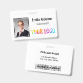 Aangepaste zakelijke Logo Barcode Werknemer Foto Badge (Front & Back)