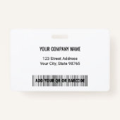 Aangepaste zakelijke Logo Barcode Werknemer Foto Badge (Achterkant)