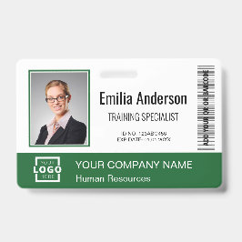 Aangepaste zakelijke logo barcodemedewerkersfoto g badge