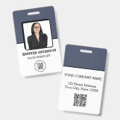 Aangepaste zakelijke Logo Basic Barcode Werknemer  Badge (Voor- en achterkant)