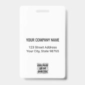 Aangepaste zakelijke Logo Basic Barcode Werknemer  Badge (Back)