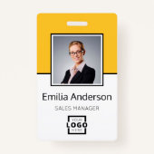 Aangepaste zakelijke Logo Basic Barcode Werknemer  Badge (Voorkant)