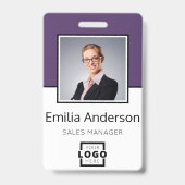 Aangepaste zakelijke Logo Basic Barcode Werknemer Badge (Front)