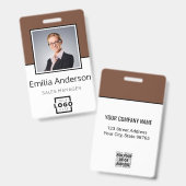 Aangepaste zakelijke Logo Basic Barcode Werknemer  Badge (Front & Back)