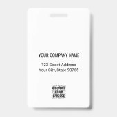Aangepaste zakelijke Logo Basic Barcode Werknemer  Badge (Back)
