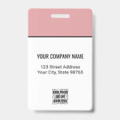 Aangepaste zakelijke Logo Basic Barcode Werknemer  Badge (Back)