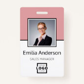 Aangepaste zakelijke Logo Basic Barcode Werknemer  Badge (Voorkant)