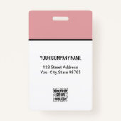 Aangepaste zakelijke Logo Basic Barcode Werknemer  Badge (Achterkant)