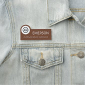 Aangepaste zakelijke Logo Basic Employee Brown Nam Naamplaatje (In situ)