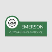 Aangepaste zakelijke Logo Basic Employee Green Nam Naamplaatje (Voorkant)