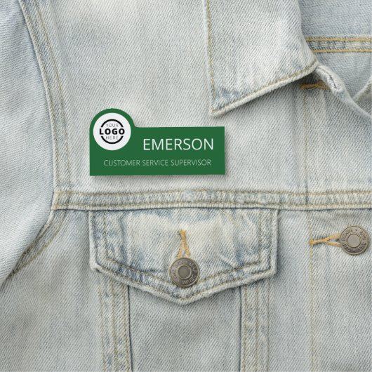 Aangepaste zakelijke Logo Basic Employee Green Nam Naamplaatje (In situ)