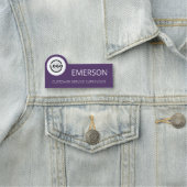 Aangepaste zakelijke Logo Basic Employee Paars Nam Naamplaatje (In situ)