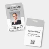 Aangepaste zakelijke Logo Basic Employee Photo Gra Badge (Front & Back)