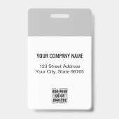 Aangepaste zakelijke Logo Basic Employee Photo Gra Badge (Back)