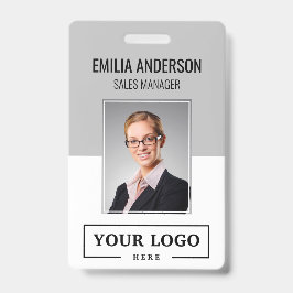 Aangepaste zakelijke Logo Basic Employee Photo Gra Badge