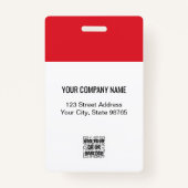 Aangepaste zakelijke Logo Basic Employee Photo Red Badge (Achterkant)