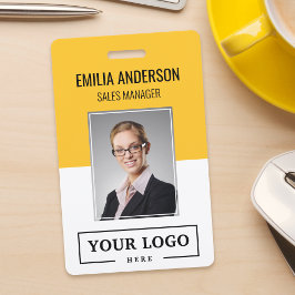 Aangepaste zakelijke Logo Basic Employee Photo Yel Badge