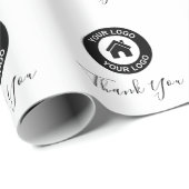 Aangepaste Zakelijke Logo Bedankt Tekst Inpakpapie Cadeaupapier (Rol Hoek)