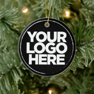 Aangepaste zakelijke Logo Bedankt voor je kerstfee Keramisch Ornament