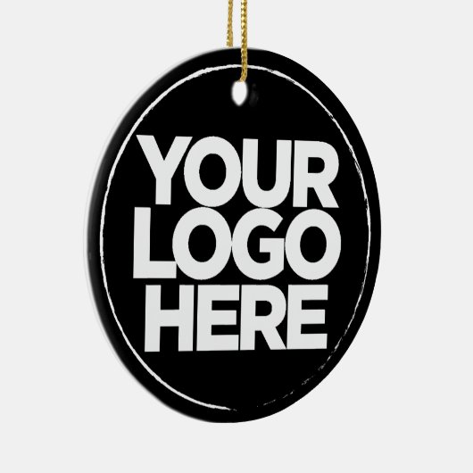 Aangepaste zakelijke Logo Bedankt voor je kerstfee Keramisch Ornament (Rechts)