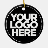 Aangepaste zakelijke Logo Bedankt voor je kerstfee Keramisch Ornament (Voorkant)